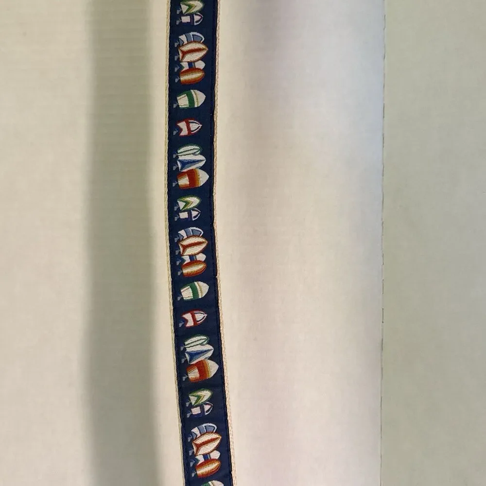 LEATHER MAN LTD Essex CT Belt MADE IN USA Colorful Boat Sails sz 26